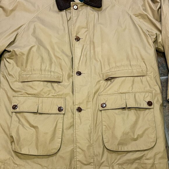 Gant Bomber Jacket L Men's Vintage Beige Leather Collar Removeable Lining..VGUC! - Picture 4 of 12